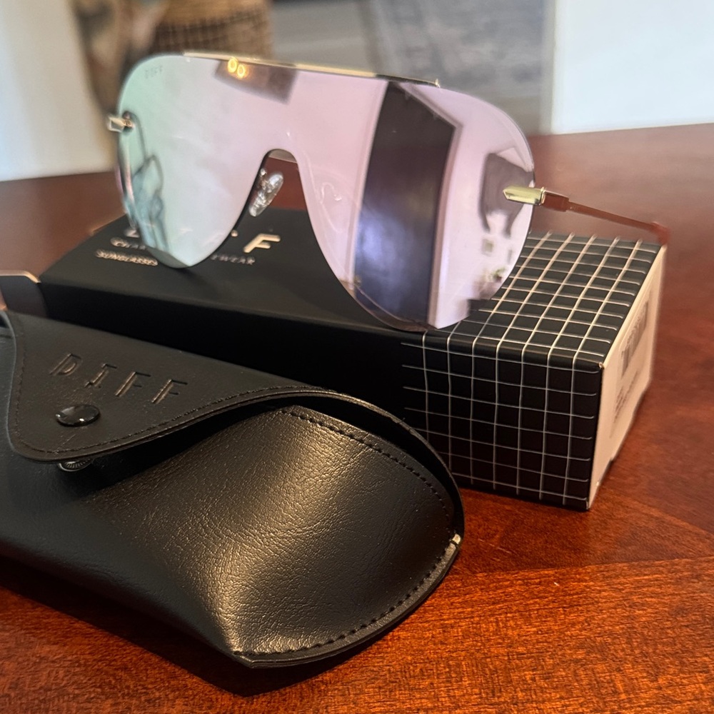 DIFF Imani Designer Oversized Shield Sunglasses for Women UV400 Protection